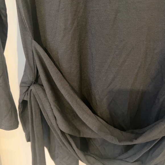 Banana Republic Black 3/4 Sleeve Tie Front Blouse - Picture 3 of 5